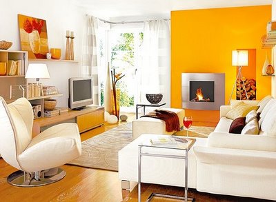 Un living naranja - Decoración de Interiores y EstiloyDeco