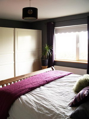 Mi rincón favorito: un dormitorio gris y violeta - Decoración de