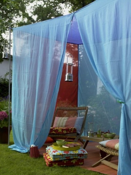 Decoración con telas en jardines y terrazas decoracion estiloydeco