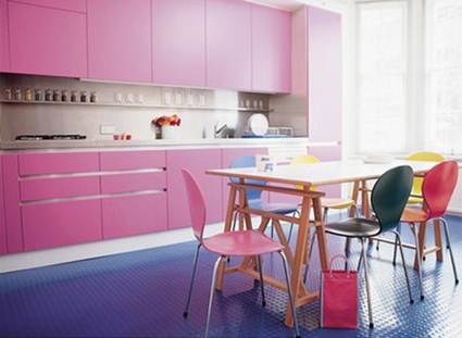 El rosa en la cocina decoracion estiloydeco