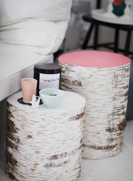 Mesitas de noche con troncos decoracion estiloydeco