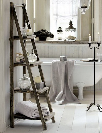 Ideas para decorar con escaleras de mano decoracion estiloydeco