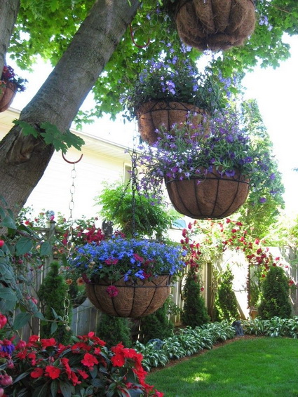 Decoración de exteriores maceteros colgantes - de y Exteriores -