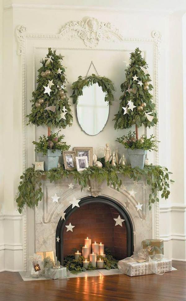 8 ideas para decorar chimeneas en Navidad - Decoración de Interiores y