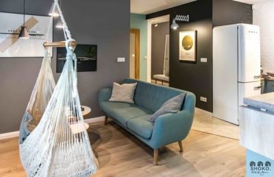 Colores de moda en un coqueto apartamento - Decoración de Interiores y