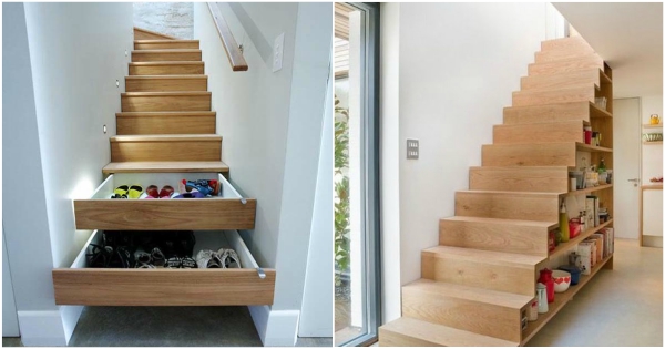 Escaleras con espacio de almacenaje. Ideas para aprovechar las escaleras.