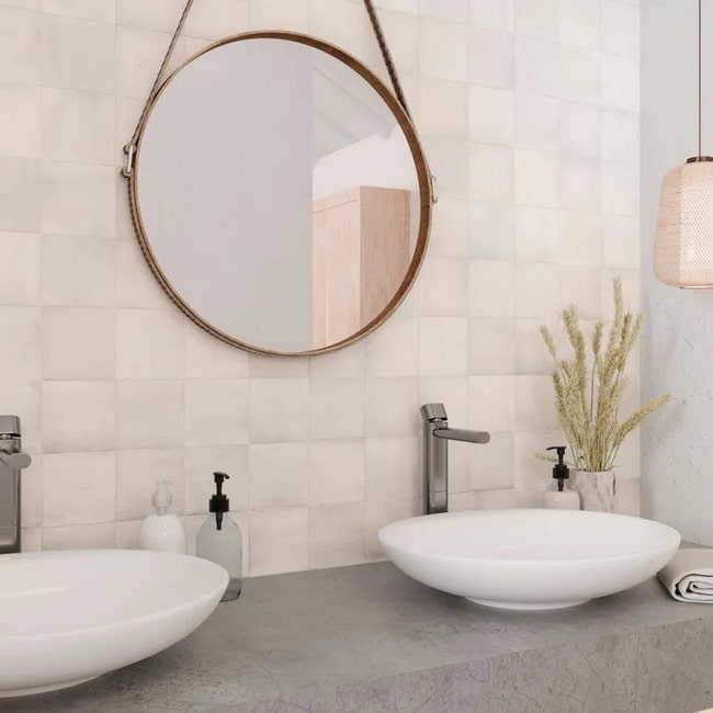 Azulejos efecto zellige en color beige