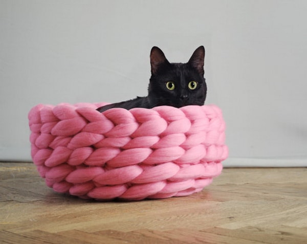 Camas para gatos tejidas a mano