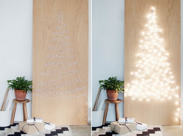 Árbol de Navidad alternativo hecho con luces LED