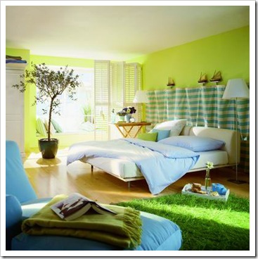 habitación verde