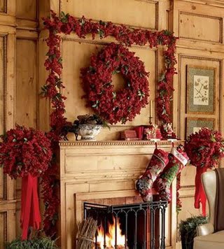 decoracion navideña en color rojo