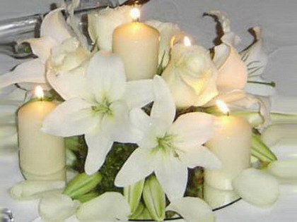 flores y velas
