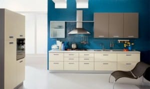 Color azul y celeste en la cocina - Decoración de Interiores y