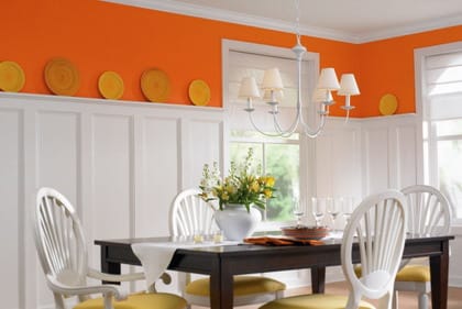 Vista una cada decorada con color naranja - Decoración de Interiores y  Exteriores - EstiloyDeco