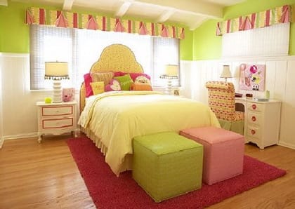 elegante_habitacion_niñas_verde_rosa