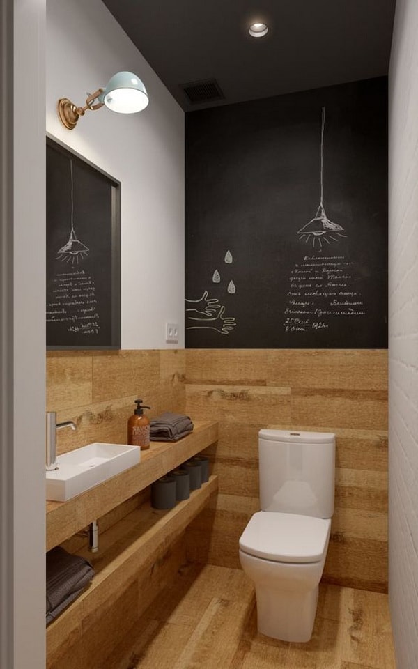 Utilización de madera en baños pequeños modernos