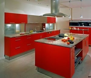 Una roja cocina. Parte I - Decoración de Interiores y Exteriores