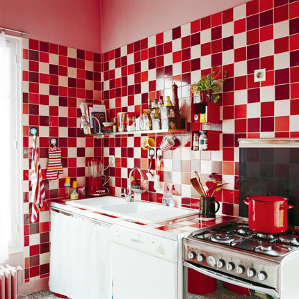 Inspiración para una cocina roja - Decoración de Interiores y