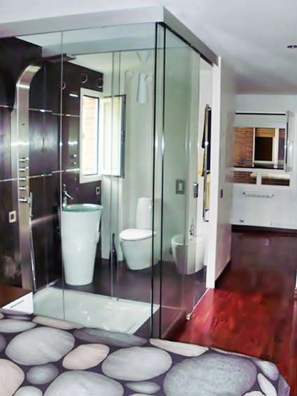 Baños con paredes de cristal - Decoración de Interiores y Exteriores