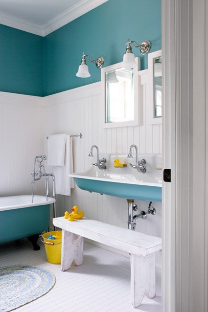 Hermosos baños azules - Decoración de Interiores y Exteriores - EstiloyDeco