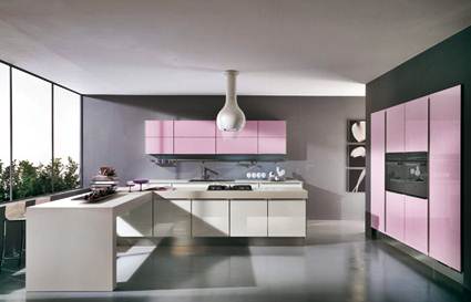 Cocina de color rosa
