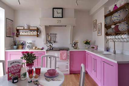 Cocinas en color rosa