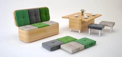 Sofa mesa y sillas