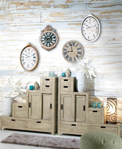 Paredes decoradas con relojes
