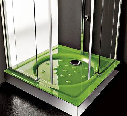 Plato de ducha verde