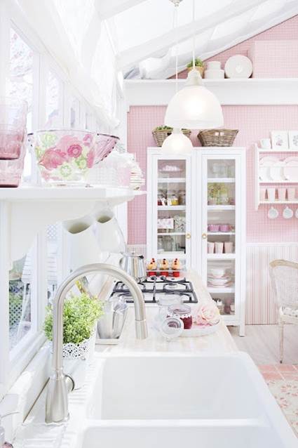 Cocina en rosa pastel