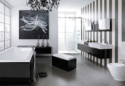 Blanco y negro para el baño