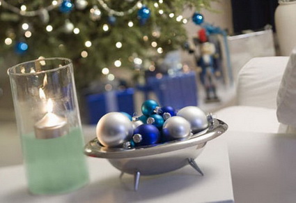 Decoración con esferas navideñas