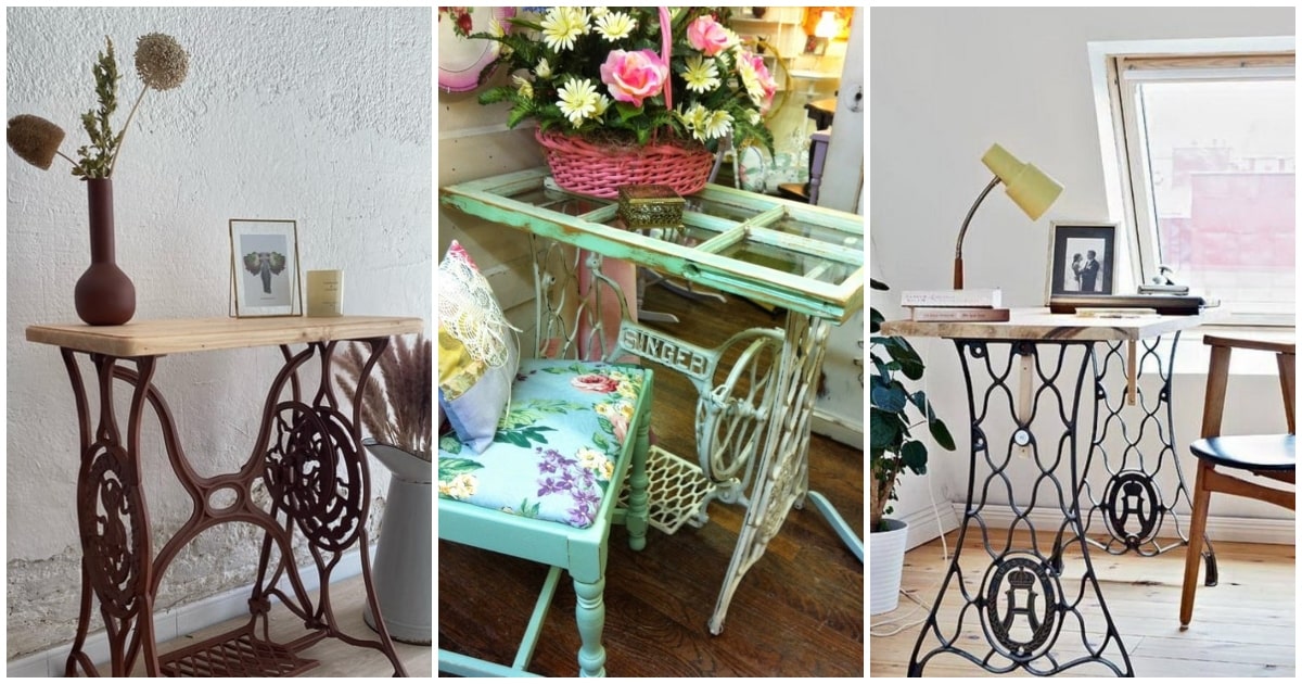 Decoración con máquinas de coser antiguas
