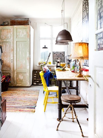 Decoración industrial para una oficina en casa