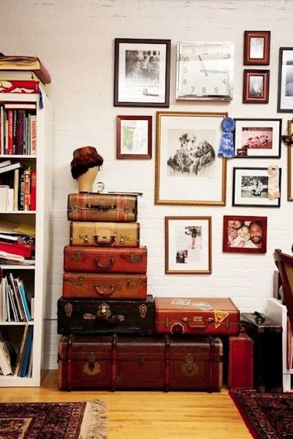 Decorar con maletas antiguas
