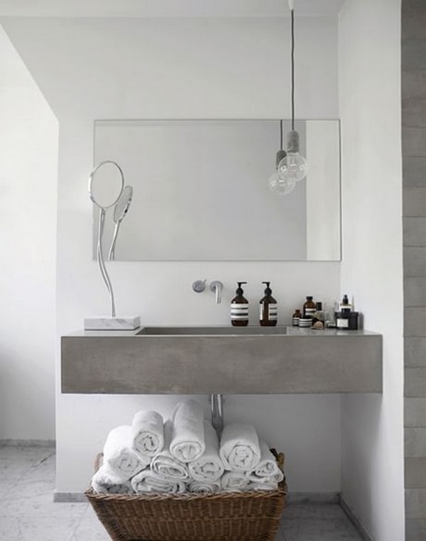 Lavabo de cemento