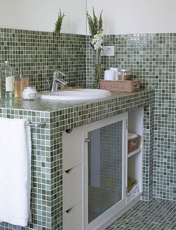 Muebles de obra con azulejos