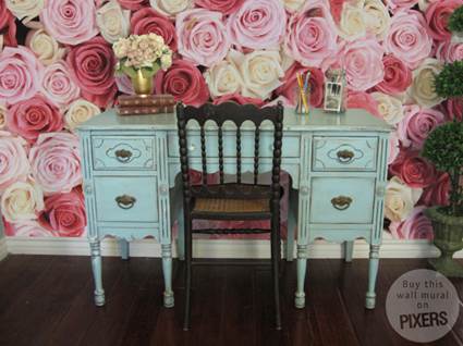 Flores en la pared