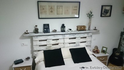 Cabecero de cama con palets