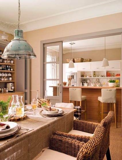 Soluciones para unificar la cocina y el comedor