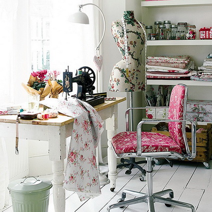 Espacio de costura con estilo vintage