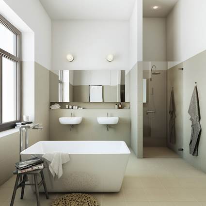 Baño minimalista