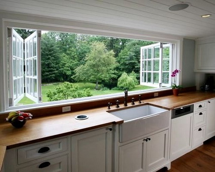Cocinas con grandes ventanas