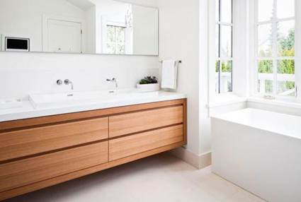 Muebles de obra con frente de madera