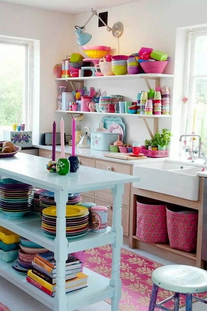 Cocinas con mucho color