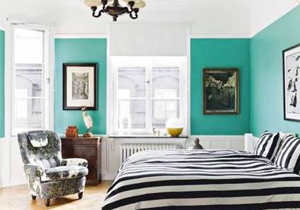 Dormitorio turquesa