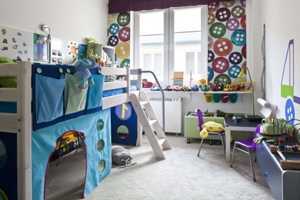 Dormitorio infantil en tonos azules