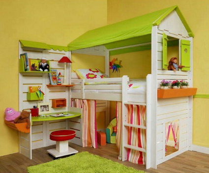 Dormitorio infantil verde