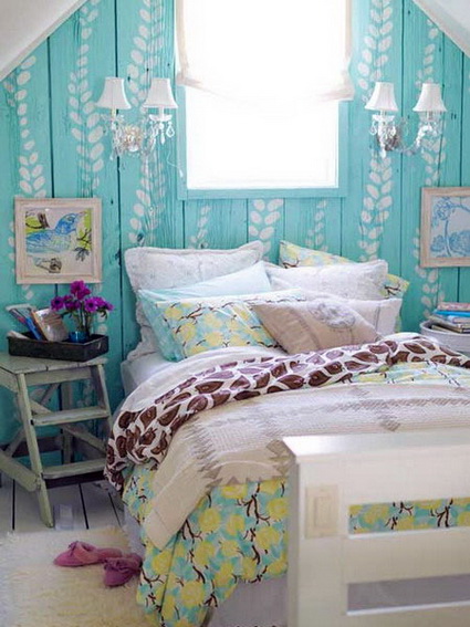 Dormitorio turquesa