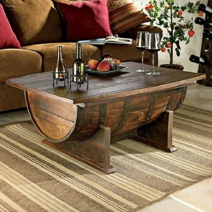 Mesa de centro con un barril